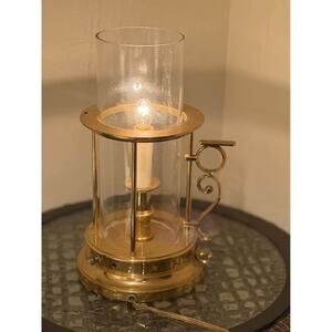Vintage 1992 Sedgefield by Adams Table Lamp  Real Brass Trophy Candle Base